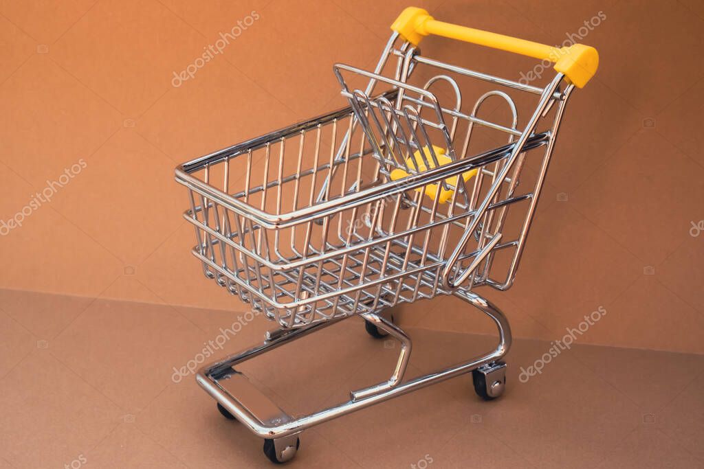 Cliente che riempie un cestino della spesa con prodotti etnici in offerta.